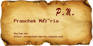 Praschek Mária névjegykártya